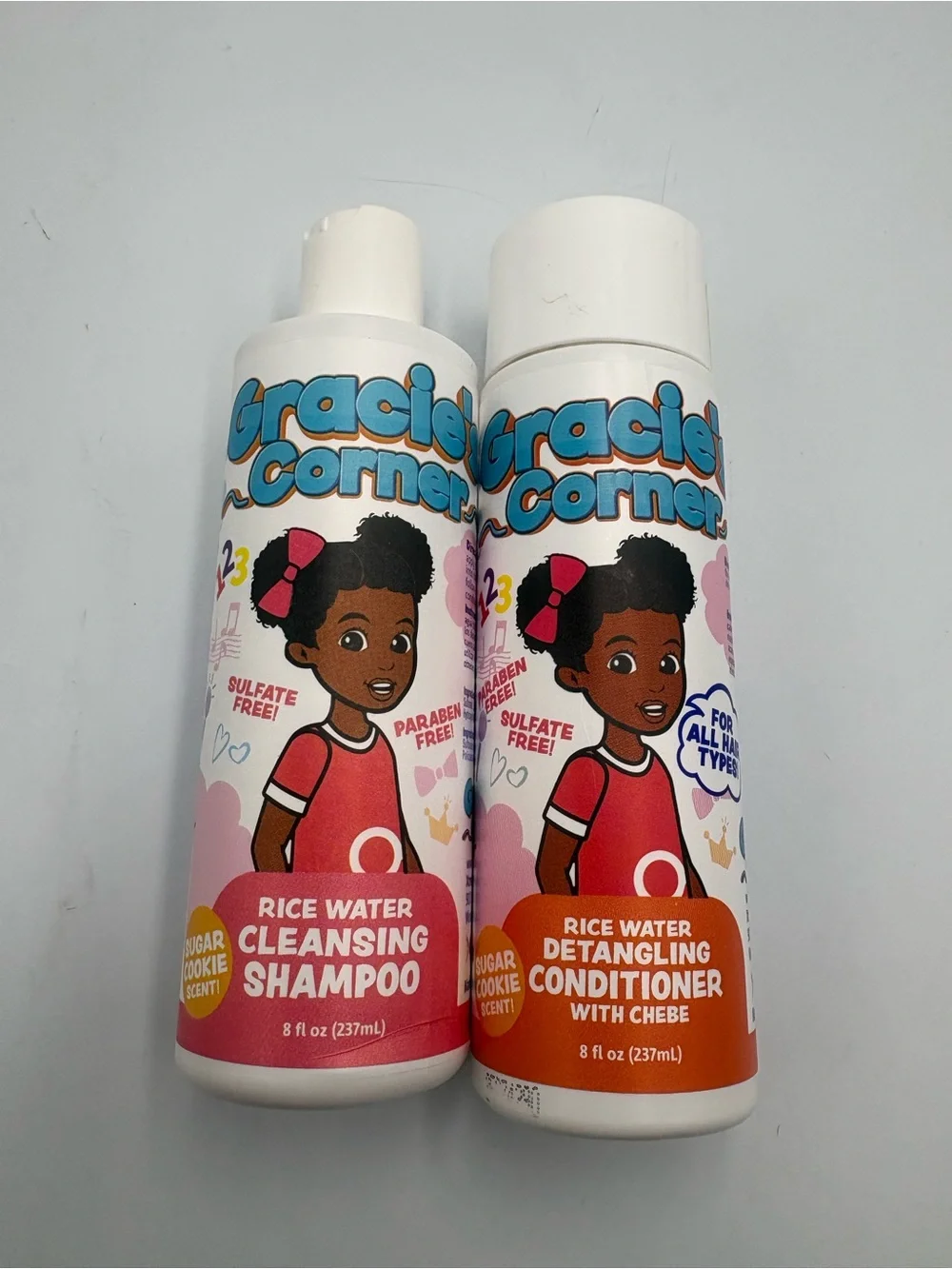 Gracie’s Corner Rice Water Shampoo & Conditioner Set 8 oz Sugar Cookie Scent